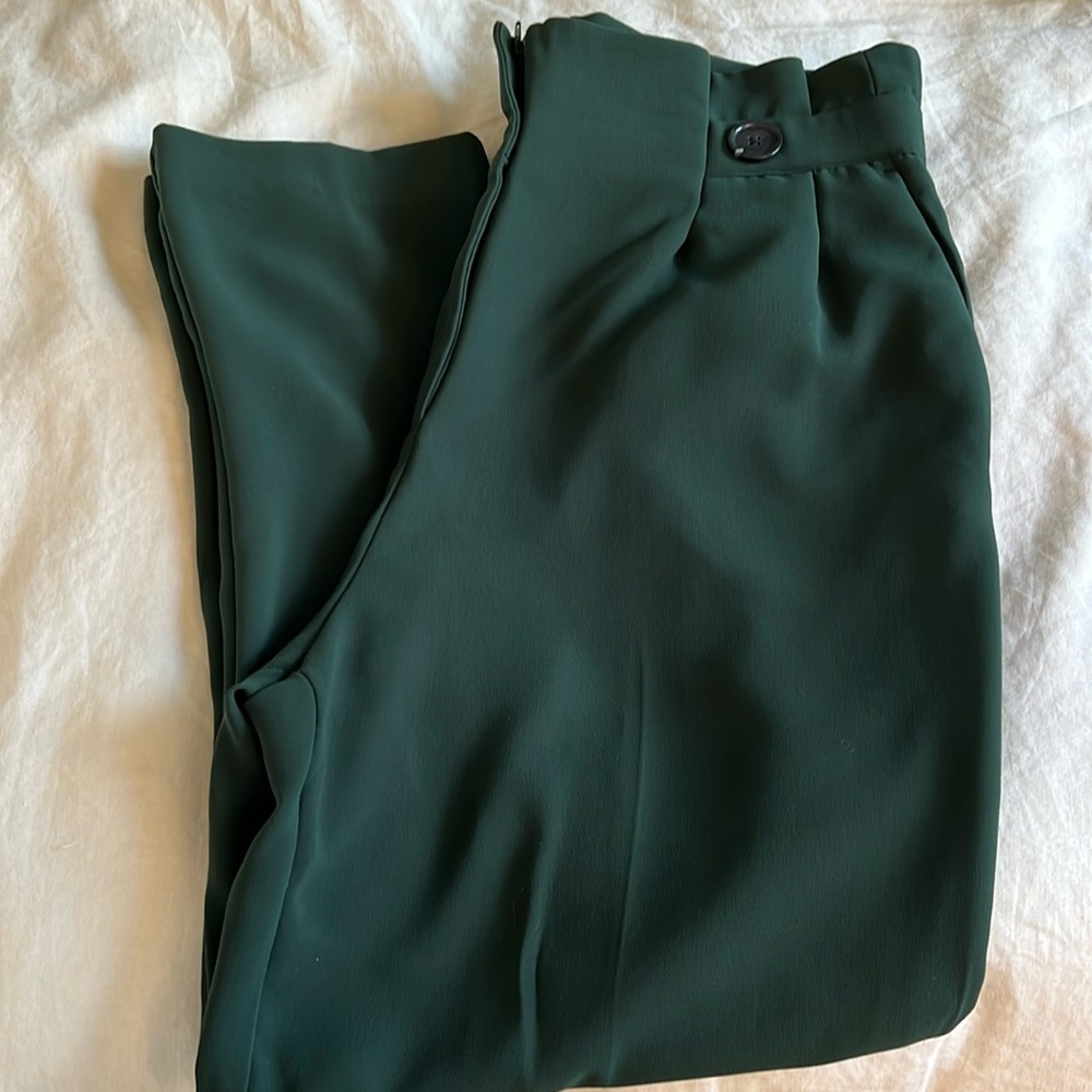H&M Forest Green Paperbag Trouser